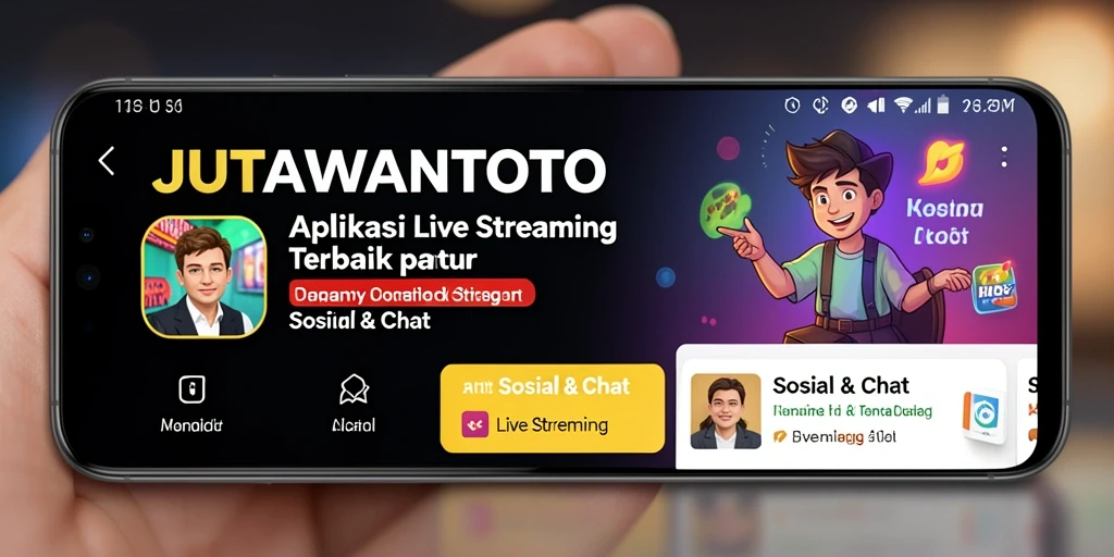Antarmuka aplikasi JUTAWANTOTO yang menarik untuk Live Streaming.