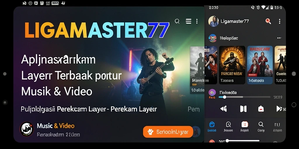 Antarmuka pengguna LIGAMASTER77 yang sederhana dan fungsional.
