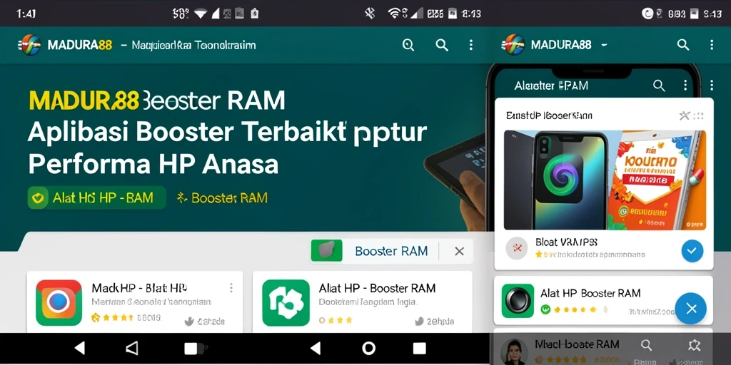 Antarmuka menyenangkan dari aplikasi MADURA88 yang membantu optimisasi RAM.