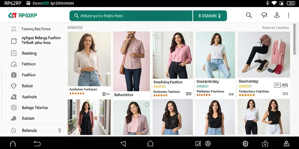 Tampilan antarmuka RP62RP yang modern dan intuitif untuk belanja fashion.
