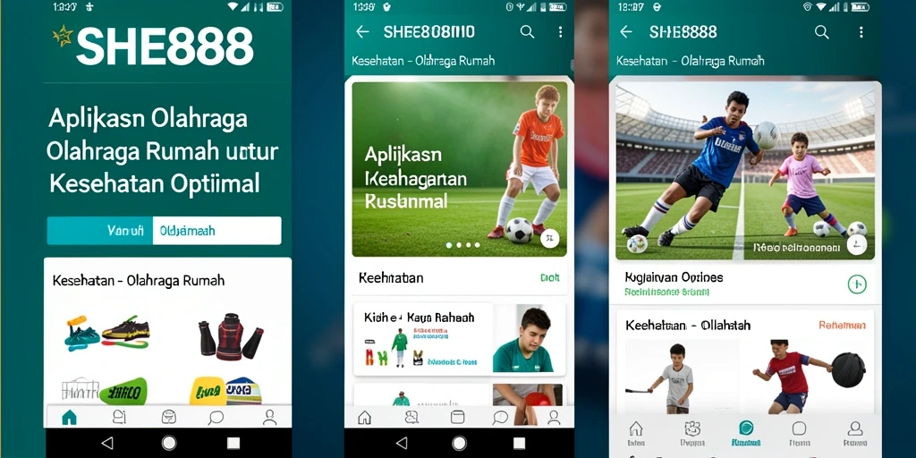 Screenshot antarmuka SHE888 menampilkan fitur olahraga rumah yang intuitif.