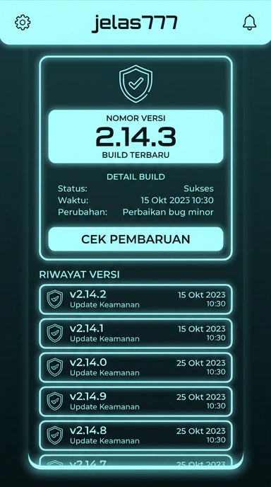 Riwayat Versi aplikasi jelas777 untuk pengguna Android
